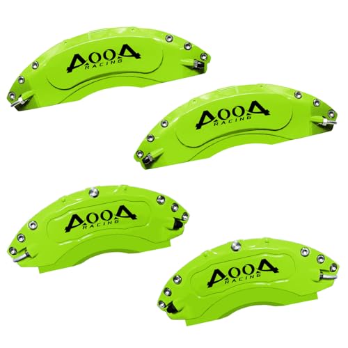 AOOA Green with Black Logo Caliper Covers Disc Brake Caliper Covers Caliper Paint Fit for KIA Telluride 2020-2025（front and rear） - color: Green with black logo