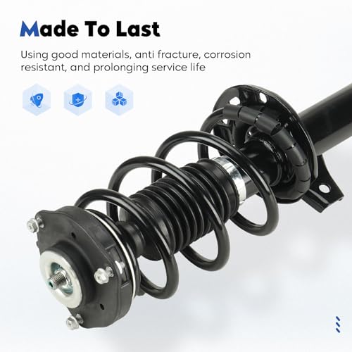 Front Struts Assembly Fit for Jetta 06-17, 09-17 for CC, 06-17 for Passat, 10-14 for Golf, 2012-2017 for Beetle, Shock w/Coil Spring Replace for 172311