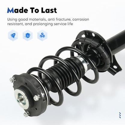 Front Struts Assembly Fit for Jetta 06-17, 09-17 for CC, 06-17 for Passat, 10-14 for Golf, 2012-2017 for Beetle, Shock w/Coil Spring Replace for 172311