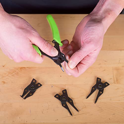 OEMTOOLS 25012 4 in 1 Combination Snap Ring Pliers Set, Heavy Duty, Industrial Grade Professional Snap Ring Pliers, Automotive Tools, Colors May Vary - style: Multi-Angle 4-in-1 Jaw Set