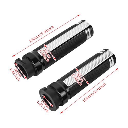 1 Inch Cable Throttle Handlebar Grips Motorcycle Hand Grips - color: #7 Chrome