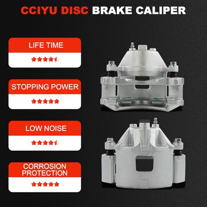 cciyu Front Left & Right Disc Brake Calipers Assembly 18B5034 18B5035 - size: Front[18B5034+18B5035]