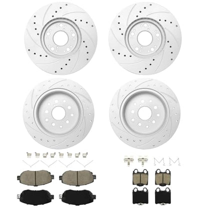 Betthand Brakes and Rotors Fit for 2001-2005 Lexus IS300, 3L 4L L6 V8 - size: 96473*2+96760*2+D619-7495+D771-7638