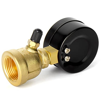 MEANLIN MEASURE 0-15Psi Forged Brass Air Test Pressure gauges, 3/4" FNPT Connection, 2" Double Graduated, Bell Shape Body Assembly, -3-2-3% Accuracy - size: 0-15Psi, style: Brass Body