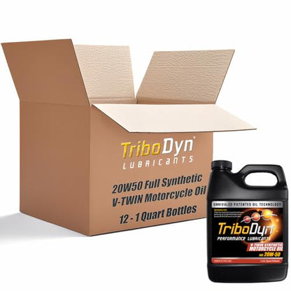 Ceramic SAE 20W-50 Synthetic V-Twin Motorcycle Oil - 12 Quart Case - size: 12 Quart Case