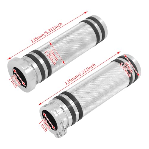 1 Inch Cable Throttle Handlebar Grips Motorcycle Hand Grips - color: #1 Chrome
