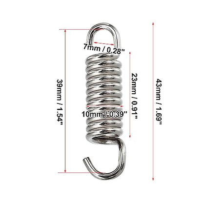 X AUTOHAUX 2 Pcs Motorcycles Universal Exhaust Pipe Spring 43mm 1.69" Stainless Steel Exhaust Pipe Spring Hook Modified Accessory