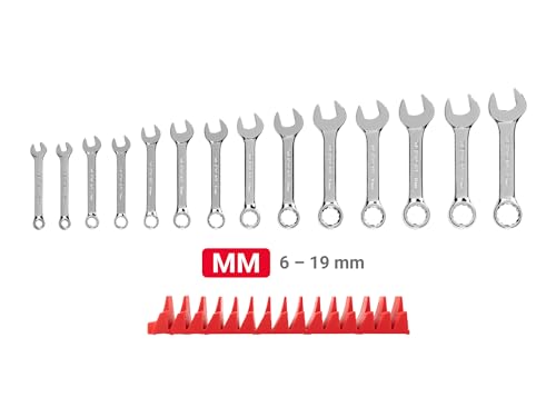 TEKTON Stubby Combination Wrench Set, 14-Piece | WCB95402 - size: 14-pc. (6 - 19 mm), style: Modular Wrench Organizer