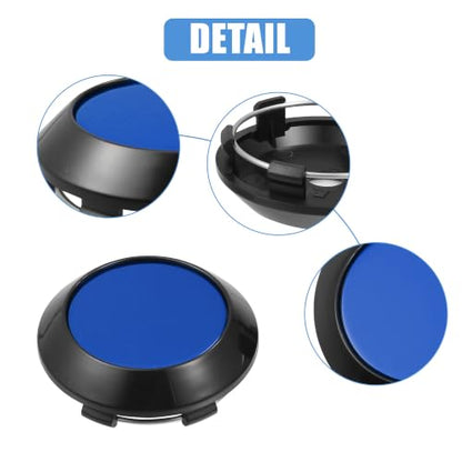 ACROPIX 4pcs OD 70mm/2.76" Black Gloss Blue Car Wheel Center Hub Caps