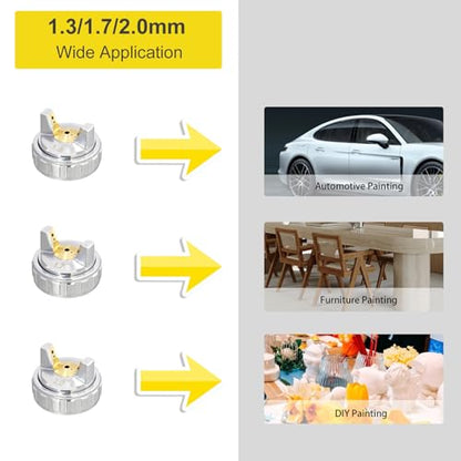D1 LVLP Spray Gun, Automotive Paint Guns Kit with 10 Disposable Cups