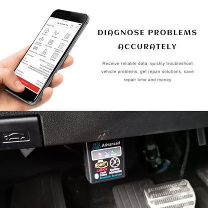 OBD2 Bluetooth Scanner for Car, Wireless OBDII Auto Engine Fault Code Reader Scan Tool w/Exclusive App, Universal Professional Vehicle OBD2 Diagnostic Tester for Phone & PC