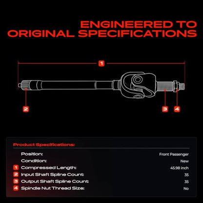 A-Premium Front Right Passenger Side CV Axle Shaft Assembly - style: Front Passenger Side