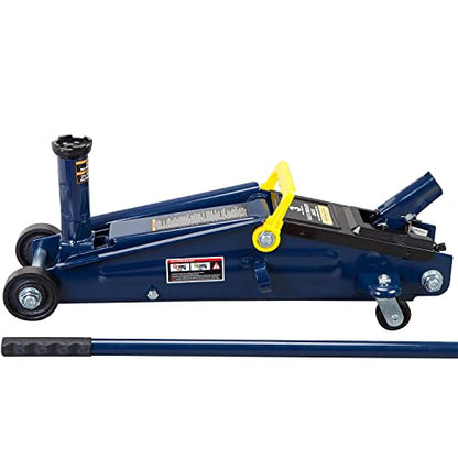 Big RED AT83006UR Torin Hydraulic Trolley Service/Floor Jack with Extra Saddle (Fits: SUVs and Extended Height Trucks), 3 Ton (6,000 lb), Blue/Silver - size: 3t