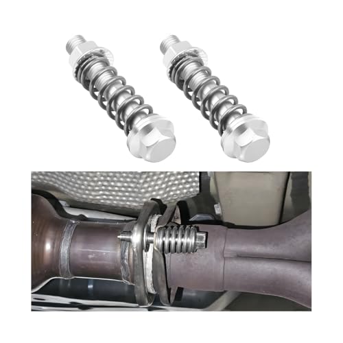 2PCS Car Exhaust Manifold Bolts, M10 × 1.25 Vehicle Flange Screws Flange Exhaust Bolts and Nuts Kit with Springs, Automotive Muffler Studs Replacement, Universal for SUV RV Truck - size: M10 × 1.25