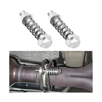 2PCS Car Exhaust Manifold Bolts, M10 × 1.25 Vehicle Flange Screws Flange Exhaust Bolts and Nuts Kit with Springs, Automotive Muffler Studs Replacement, Universal for SUV RV Truck - size: M10 × 1.25