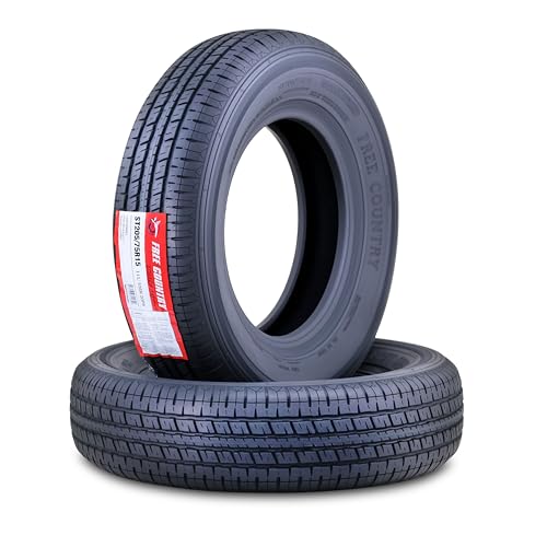 Free Country HD Trailer Tires ST205/75R15 10PR LRE 111N w/Scuff Guard, Set2 - size: Set of 2