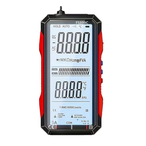 FS899C Rechargeable Digital Multimeter with NCV Non-Contact Voltage Tester, Electrical Tester for Voltage, Current, Resistance, Continuity, Home & Automotive Use