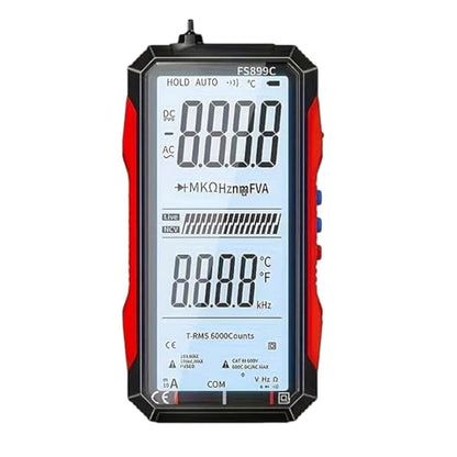 FS899C Rechargeable Digital Multimeter with NCV Non-Contact Voltage Tester, Electrical Tester for Voltage, Current, Resistance, Continuity, Home & Automotive Use