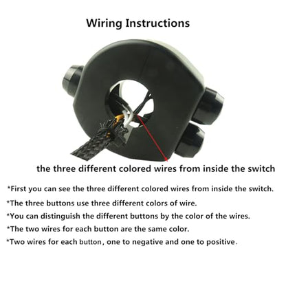 Three Buttons Motorcycle Handlebar Switch Aluminum Turn Signal Horn Headlight Starter Power Control Switch for 7/8 inch Handlebar Bobber Cafe Racer Chopper(Fit 7/8 inch Handlebars, Black) - size: Fit 7/8 inch handlebars