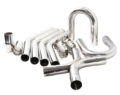 Universal 2.25" Exhaust X-Pipe Kit for Engine Swap, T304 Stainless Steel Mandrel Bent Tubing, Slip Fit Design, Compatible with 4.8L-6.2L Engines