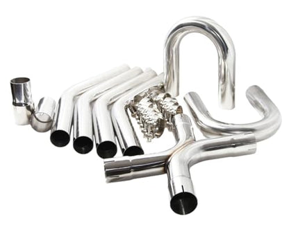 Universal 2.25" Exhaust X-Pipe Kit for Engine Swap, T304 Stainless Steel Mandrel Bent Tubing, Slip Fit Design, Compatible with 4.8L-6.2L Engines