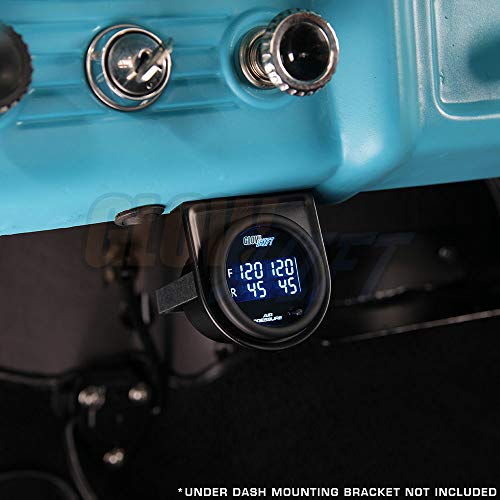 GlowShift 10 Color Digital Quad Air Pressure Gauge Kit, 2-1/16" 52mm