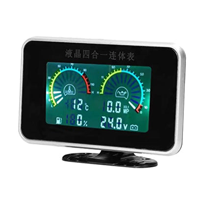 4-in-1 Car LCD Meter Digital Oil Pressure Vol e Water Temperature Fuel Gauge Universal Instrument 9-36V for Car Truck SUV RV