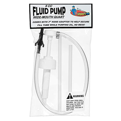 Slippery Pete - Fluid Pump for Wide-Mouth Quart Bottles - 8cc per Pump Stroke and 3rd Hand Adapter, Transfer Gear Oil, Transmission and Differential Fluid (38mm) - size: 38mm