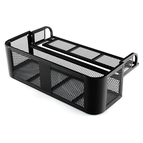 ATV/UTV Rear Drop Basket Rack, Universal Back Cargo Storage Rack with Mesh Design & Steel Construction, ATV Rear Rack Storage Basket Heavy-Duty Detachable Luggage Carrier - size: Rear Rack Basket Carrier