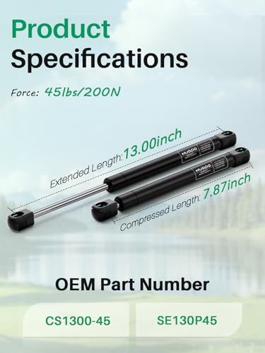 HUOPO SE130P45 13 inch 45lb/200N Gas Struts, Truck Tool Box Shocks, 2 Pack - style: 13" 45lb
