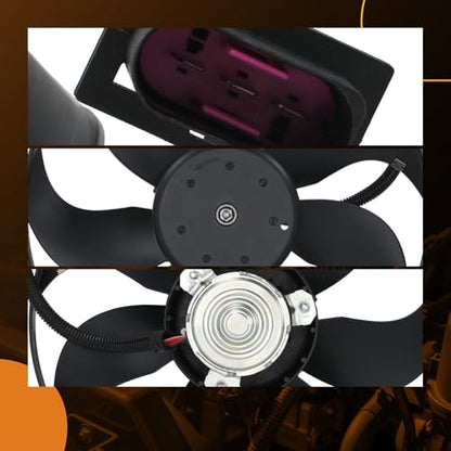 maXpeedingrods Electric Radiator Cooling Fan Driver Side Assembly for Audi TT 2000-2002 TT Quattro 2000-2006, for Volkswagen Golf 1999-2006 Jetta 1999-2005, 6QD959455A 6H0959455B 1J0959455F - size: 6QD959455A