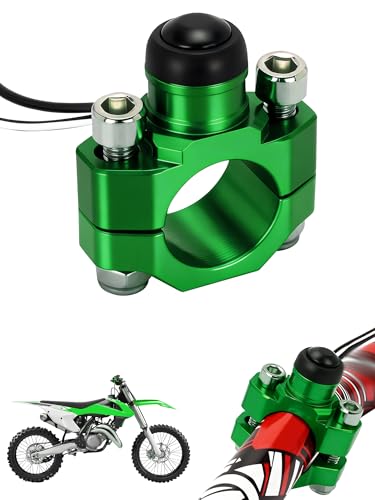 JFG RACING Dirt Bike Universal Engine Stop Start Kill Switch with Backplate - color: Green, size: Medium
