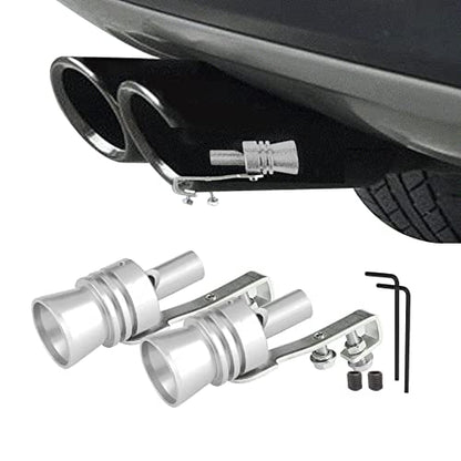 2PCS Car Turbo Whistle, Aluminum Alloy Universal Turbo Whistle - color: Sliver
