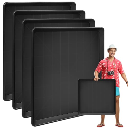 Hlimior4 Pack Oil Change Drain Pan - 22”Auto Oil Drip Pan，Oil Drip Tray for Under Car Plastic Oil Tray,Mini Fridge Drip Tray for Mini Fridges Air Conditioners Machinery Oil Catch Pan Replacement Tray - size: 4 Pack