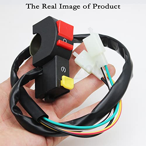 Universal 7/8" 22mm Handlebar Switch Start/Kill Button with Ignition Switch Replacement for Motorcycles Electric Bike ATVs Scooters.