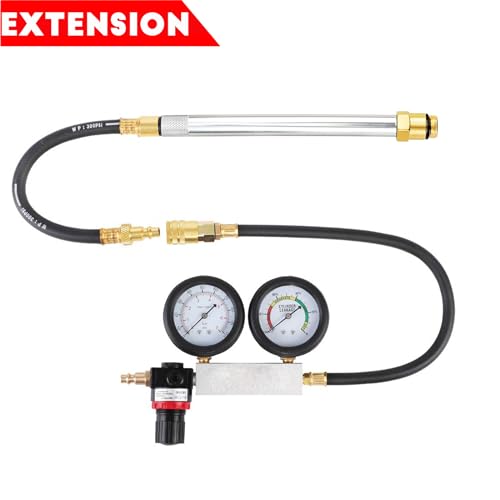 altivox Multi-Function Cylinder Leak Down Tester Automotive Kit Gasoline Engine Compression Tester Dual Gauge Leakdown Detector Tool Set for Pressure Check & Leakage Rate Test with Extension Rod