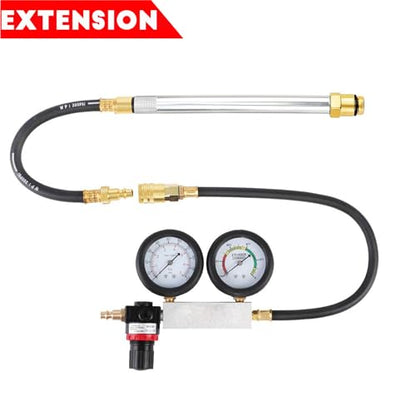 altivox Multi-Function Cylinder Leak Down Tester Automotive Kit Gasoline Engine Compression Tester Dual Gauge Leakdown Detector Tool Set for Pressure Check & Leakage Rate Test with Extension Rod