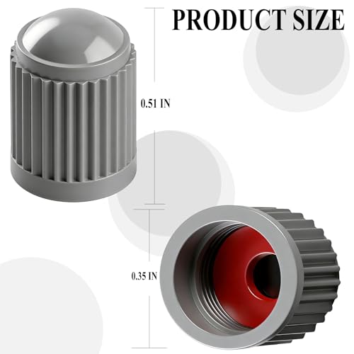 15PCS Tire Valve Stem Caps, Corrosion Resistant, with O Rubber Ring, Airtight Seal Heavy Duty Dustproof Tire Valve Stem Covers for Cars, SUV, Trucks, Bikes, Motorcycles, Bicycles(Gray) - color: Gray, size: 15 pcs