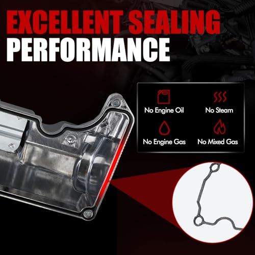 MITZONE Aluminum Valve Cover Set Compatible with Ford Explorer Ranger 2004-2005 Mercury Mountaineer 2004-2005 4.0L V6 4L5Z6582JA 4L5Z6582AA 264-988 - size: 2004-2005 Ford (Pair)