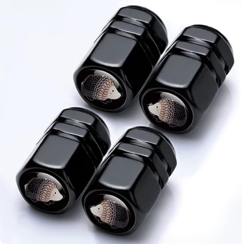 4Pack Hedgehog Tire Valve Caps Aluminum Leak-Proof Valve Stem Covers - color: Hedgehog