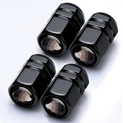 4Pack Hedgehog Tire Valve Caps Aluminum Leak-Proof Valve Stem Covers - color: Hedgehog