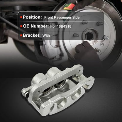 cciyu Front Right Disc Brake Caliper Assembly With Bracket 18B4918 - size: Front Right[18B4918]