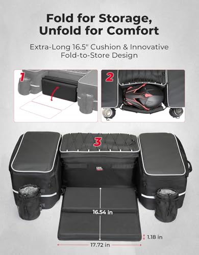 KEMIMOTO ATV Storage Bags, 71L ATV Rear Seat With Storage