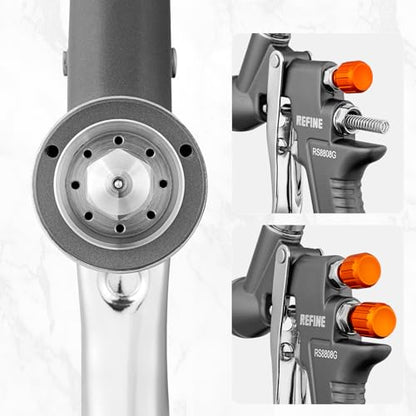 REFINE HVLP Air Spray Paint Gun Kit 1.4/1.8/2.0mm Nozzle & Air Regulator