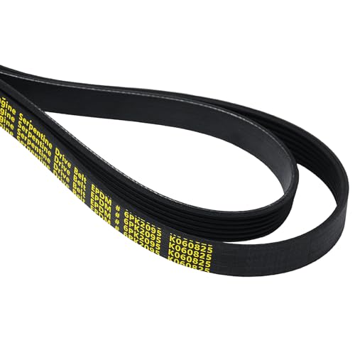 6PK2095 Serpentine Belt V-Ribbed Drive Belt for 13-15 ILX,98-05 DeVille,01-07 Town & Country,03-08 Mazda 6 S,01-07 Grand Caravan,05-11 Chrysler 300,05-08 Magnum,12-15 Civic,K060825 Black - size: 6PK2095-2095mm-black