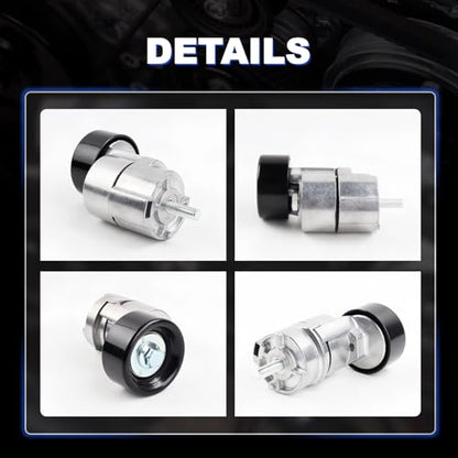 Tensioner, Idler Pulley & V-Ribbed Serpentine Belt Kit for K-ia Hyu-ndai - size: 2528125000-P