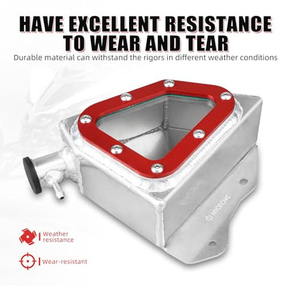 NICECNC Aluminum Radiator Tank, Reservoir Expansion Tank, Red - color: red