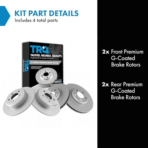 TRQ Front and Rear Brake Rotor Set G Coated - style: BRA15436