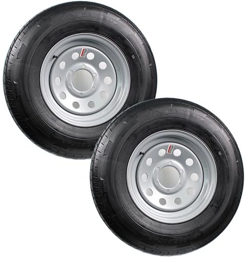 eCustomrim 2-Pack Radial Trailer Tire Rim Assembly ST235/80R16 Silver 6 Lug