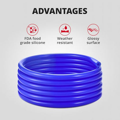 EVIL ENERGY 5/32 1/4 5/16 3/8 Silicone Vacuum Tubing Hose Line Kit 10FT 4PCS 130PSI Max Pressure Blue (4mm 6mm 8mm 10mm) - color: Blue, size: 10FT